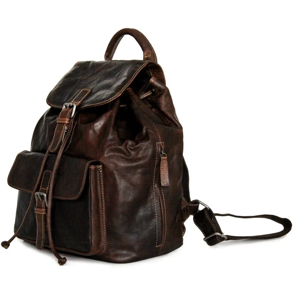 Jack Georges Voyager Leather Backpack Black